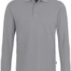 HAKRO 820  Regular Fit Longsleeve Poloshirt Grau, Einfarbig