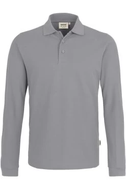 HAKRO 820 Regular Fit Longsleeve Poloshirt Grau, Einfarbig