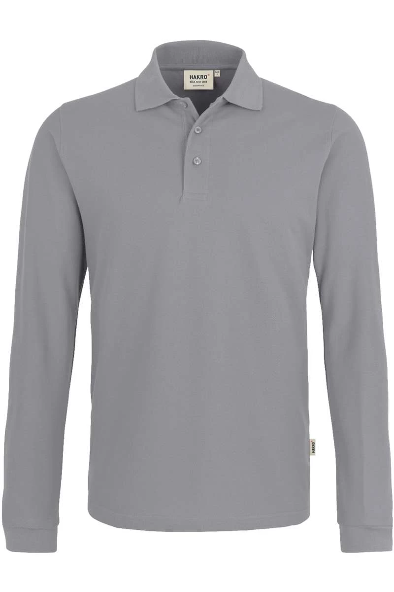 HAKRO 820 Regular Fit Longsleeve Poloshirt Grau, Einfarbig 1 HAKRO 820 Regular Fit Longsleeve Poloshirt Grau, Einfarbig