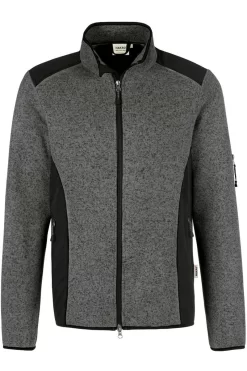 HAKRO 836 Regular Fit Herren Fleecejacke Zip Anthrazit