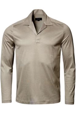 ETON   Slim Fit Longsleeve Poloshirt Hellgrau, Einfarbig -Ho ho ho, Mode in Grün. 1000 03537 11 3 800