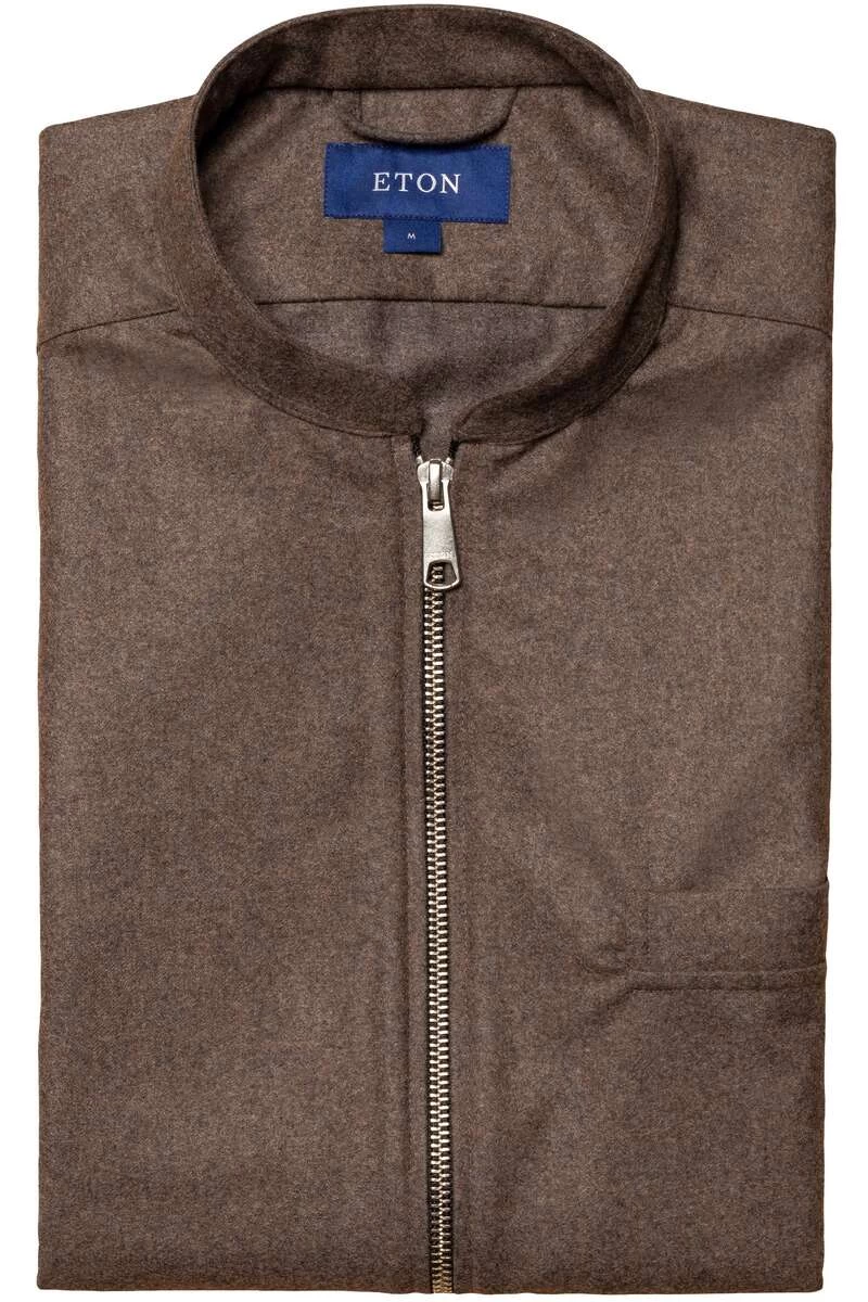 ETON Slim Fit Weste Zip Dunkelbraun 4 ETON Slim Fit Weste Zip Dunkelbraun – Bild 4