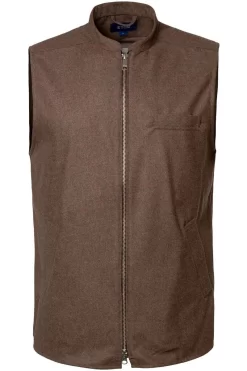 ETON Slim Fit Weste Zip Dunkelbraun