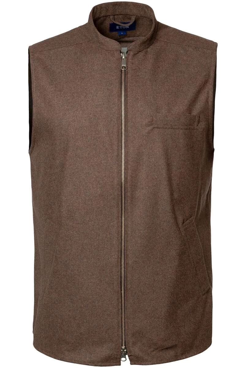 ETON Slim Fit Weste Zip Dunkelbraun 1 ETON Slim Fit Weste Zip Dunkelbraun
