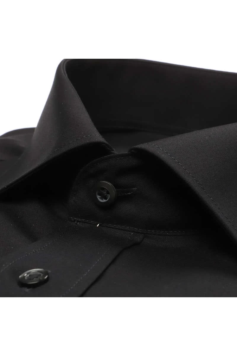 ETERNA Modern Fit Hemd Schwarz, Einfarbig 2 ETERNA Modern Fit Hemd Schwarz, Einfarbig – Bild 2