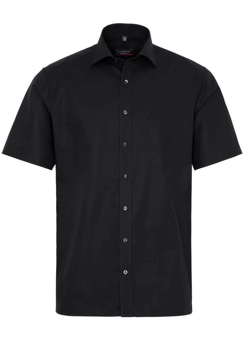 ETERNA Modern Fit Hemd Schwarz, Einfarbig 6 ETERNA Modern Fit Hemd Schwarz, Einfarbig – Bild 6