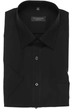 ETERNA Comfort Fit Hemd Schwarz, Einfarbig