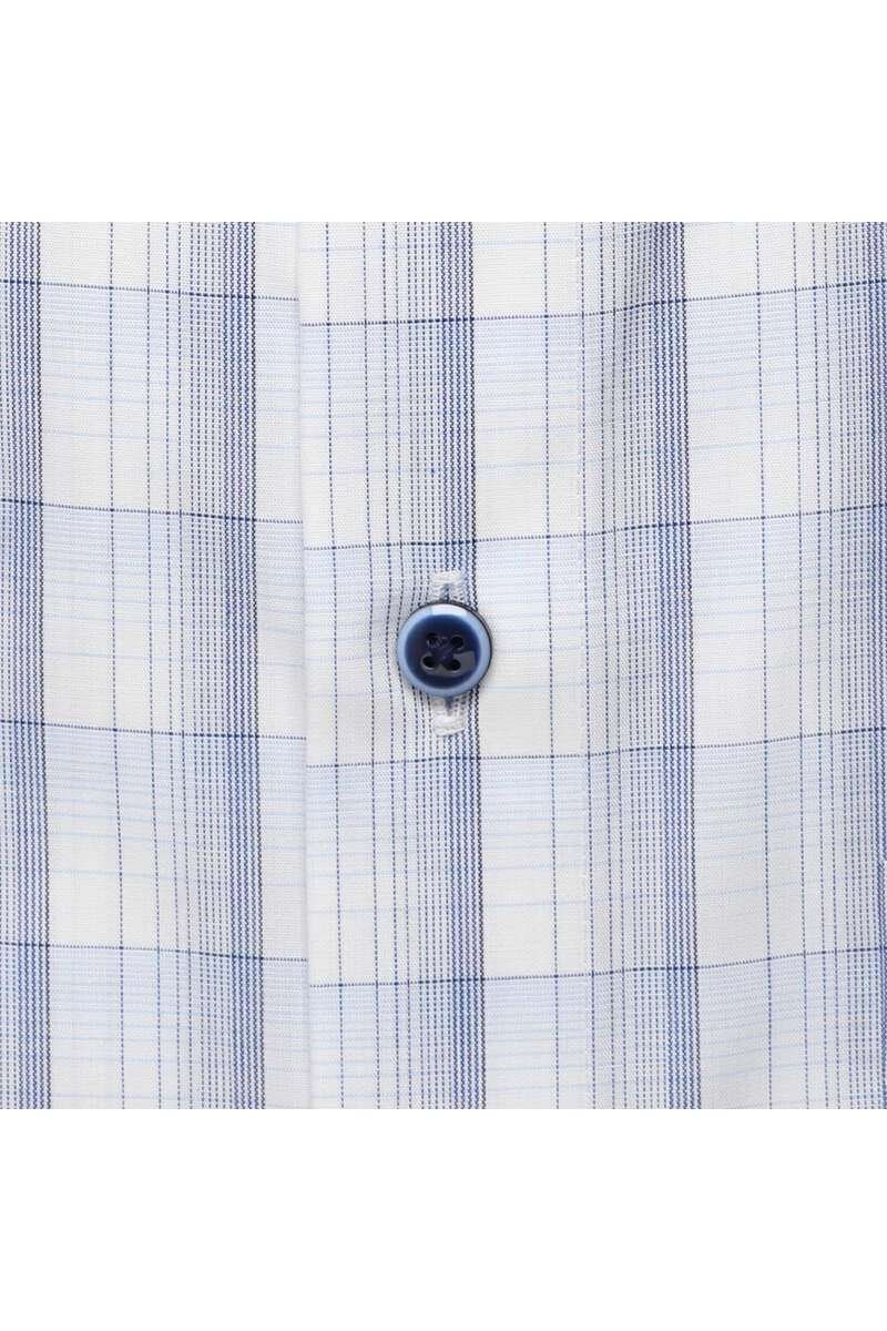 OLYMP Luxor Comfort Fit Hemd Weiss/blau, Kariert 4 OLYMP Luxor Comfort Fit Hemd Weiss/blau, Kariert – Bild 4