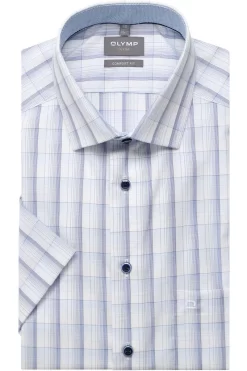 OLYMP Luxor Comfort Fit Hemd Weiss/blau, Kariert