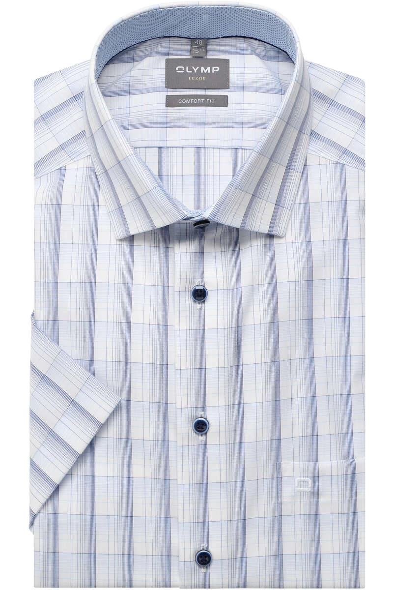 OLYMP Luxor Comfort Fit Hemd Weiss/blau, Kariert 1 OLYMP Luxor Comfort Fit Hemd Weiss/blau, Kariert