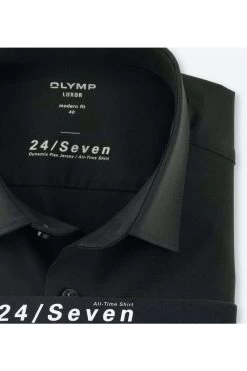 OLYMP Luxor Modern Fit Jerseyhemd Schwarz, Einfarbig 6 OLYMP Luxor Modern Fit Jerseyhemd Schwarz, Einfarbig -Ho ho ho, Mode in Grün. 1202 62 68 4 800
