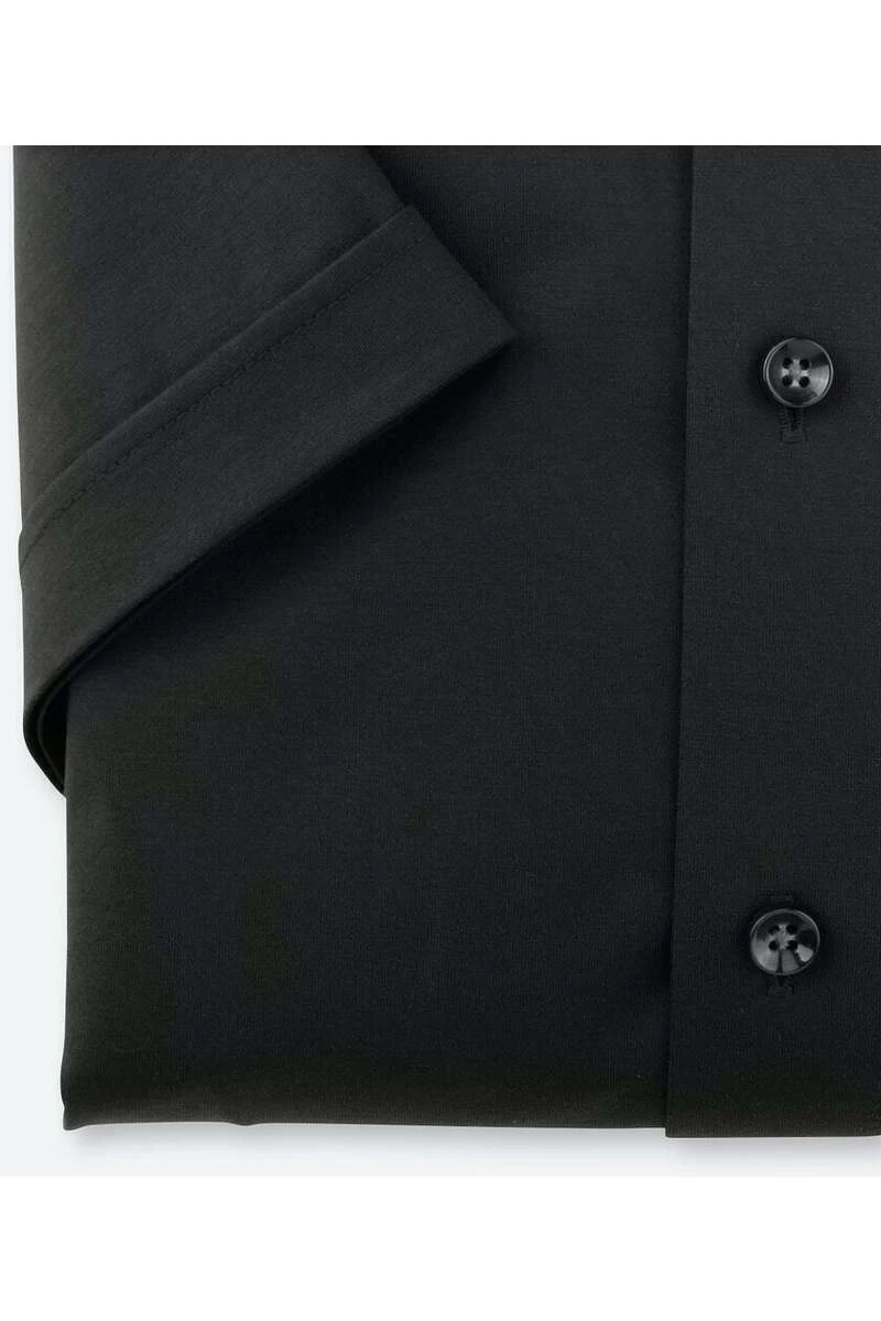 OLYMP Luxor Modern Fit Jerseyhemd Schwarz, Einfarbig 4 OLYMP Luxor Modern Fit Jerseyhemd Schwarz, Einfarbig – Bild 4