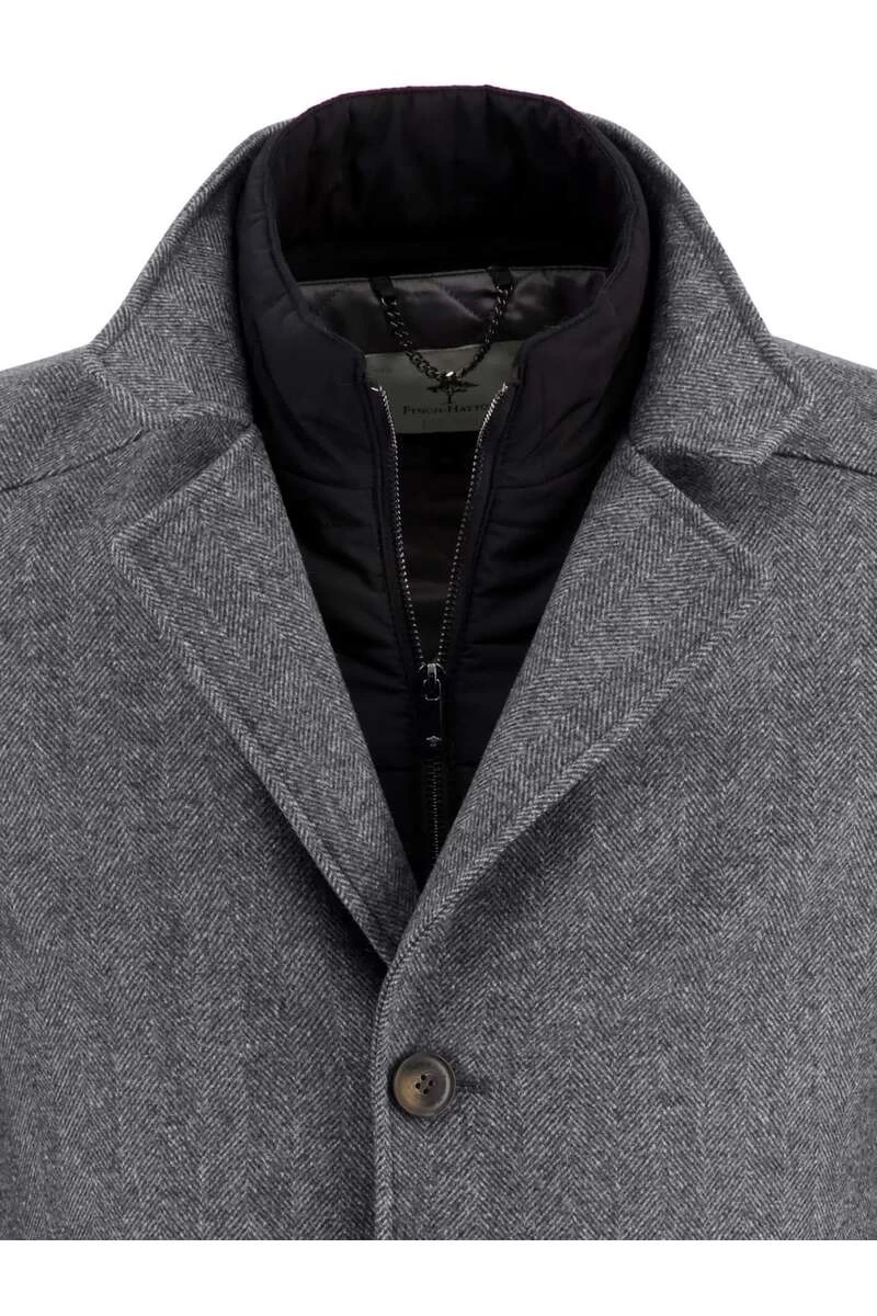 Fynch-Hatton Casual Fit Herren Mantel Gestrickt Grau 2 Fynch-Hatton Casual Fit Herren Mantel Gestrickt Grau – Bild 2