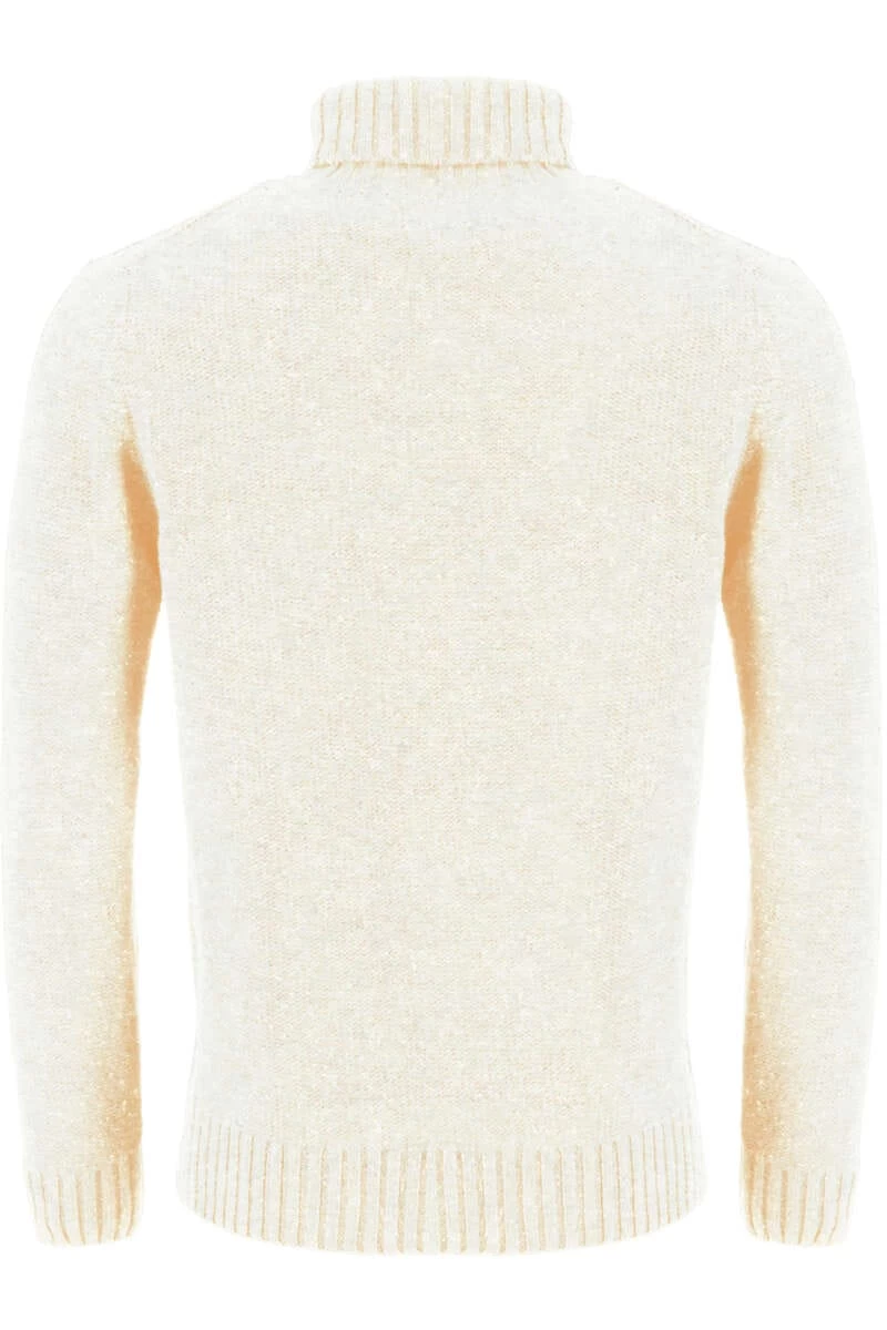 Fynch-Hatton Casual Fit Herren Rollkragenpullover Weiss 2 Fynch-Hatton Casual Fit Herren Rollkragenpullover Weiss – Bild 2