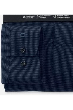 OLYMP Luxor  Modern Fit Longsleeve Poloshirt Marine, Gemustert -Ho ho ho, Mode in Grün. 1214 14 18 2 800