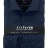 OLYMP Luxor  Modern Fit Longsleeve Poloshirt Marine, Gemustert