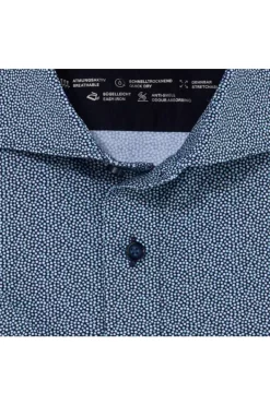OLYMP Luxor 24/Seven Dynamic Flex Modern Fit Jerseyhemd Blau/grün, Gemustert -Ho ho ho, Mode in Grün. 1223 32 40 3 800IDgWeU3DP4TdV