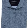 OLYMP Luxor 24/Seven Dynamic Flex Modern Fit Jerseyhemd Blau/grün, Gemustert