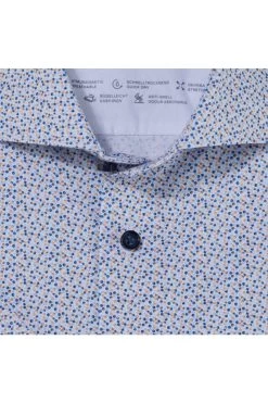 OLYMP Luxor 24/Seven Dynamic Flex Modern Fit Jerseyhemd Blau/orange, Gemustert -Ho ho ho, Mode in Grün. 1223 32 82 3 800