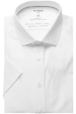 OLYMP Luxor 24/Seven Dynamic Flex Modern Fit Jerseyhemd Weiss, Einfarbig
