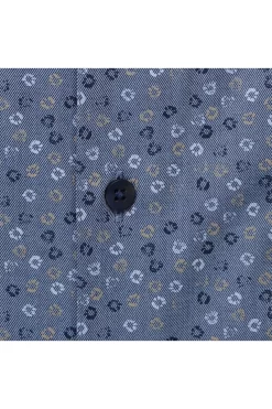 OLYMP Luxor 24/Seven Dynamic Flex Modern Fit Hemd Blau/braun, Gemustert -Ho ho ho, Mode in Grün. 1238 32 22 3 800