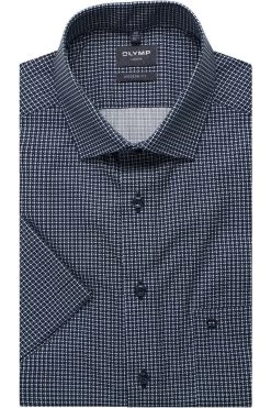 OLYMP Luxor Modern Fit Hemd Marine/blau/weiss, Gemustert