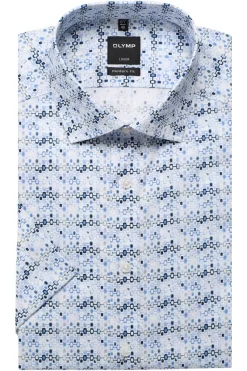 OLYMP Luxor Modern Fit Hemd Bleu/weiss, Gemustert