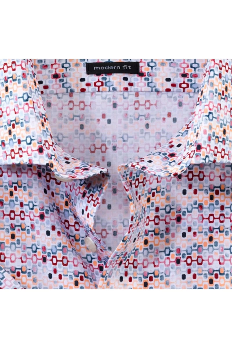 OLYMP Luxor Modern Fit Hemd Orange/blau/weiss, Gemustert 4 OLYMP Luxor Modern Fit Hemd Orange/blau/weiss, Gemustert – Bild 4