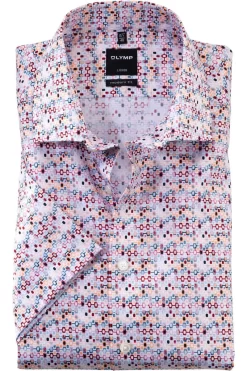 OLYMP Luxor Modern Fit Hemd Orange/blau/weiss, Gemustert