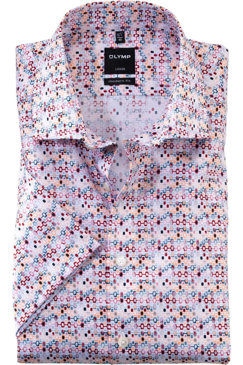 OLYMP Luxor Modern Fit Hemd Orange/blau/weiss, Gemustert 1 OLYMP Luxor Modern Fit Hemd Orange/blau/weiss, Gemustert