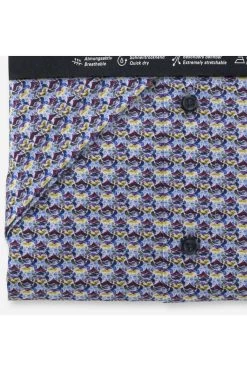 OLYMP Luxor Modern Fit Jerseyhemd Bleu, Gemustert -Ho ho ho, Mode in Grün. 1292 12 11 2 800