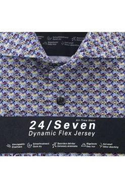 OLYMP Luxor Modern Fit Jerseyhemd Bleu, Gemustert -Ho ho ho, Mode in Grün. 1292 12 11 3 800