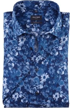 OLYMP Luxor Modern Fit Hemd Blau, Gemustert