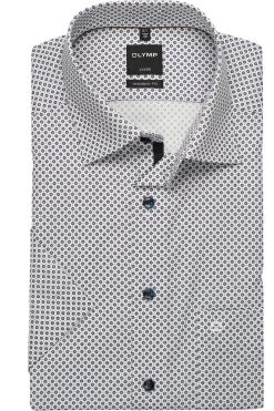 OLYMP Luxor Modern Fit Hemd Weiss, Gemustert