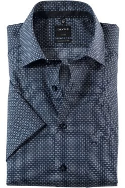 OLYMP Luxor Modern Fit Hemd Marine, Gemustert