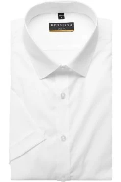 Redmond Slim Fit Hemd Weiss, Einfarbig