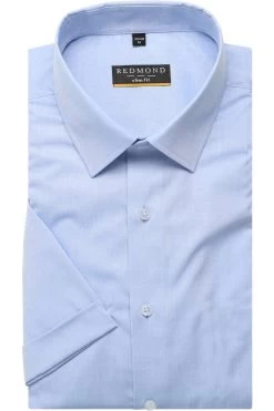 Redmond Slim Fit Hemd Hellblau, Einfarbig