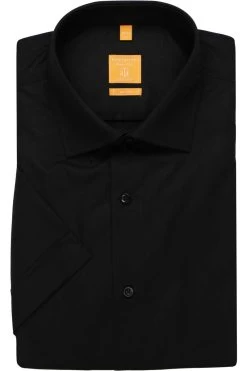 Redmond Modern Fit Hemd Schwarz, Einfarbig