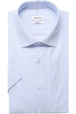 Seidensticker Regular Fit Hemd Hellblau/weiss, Gemustert