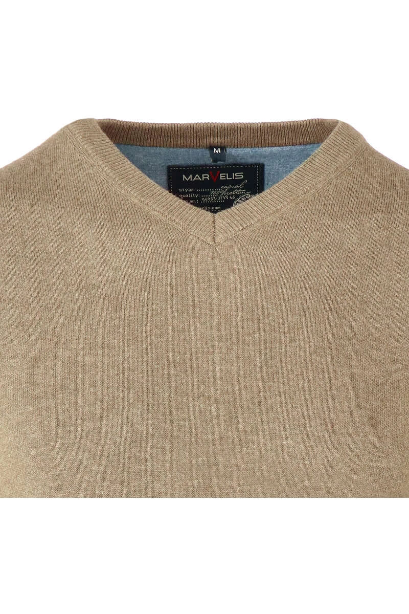 Marvelis Casual Modern Fit Herren Pullover V-Ausschnitt Ivory 2 Marvelis Casual Modern Fit Herren Pullover V-Ausschnitt Ivory – Bild 2