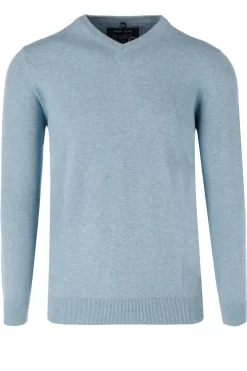 Marvelis Casual Modern Fit Herren Pullover V-Ausschnitt Hellblau