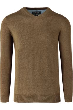 Marvelis Casual Modern Fit Herren Pullover V-Ausschnitt Caramel