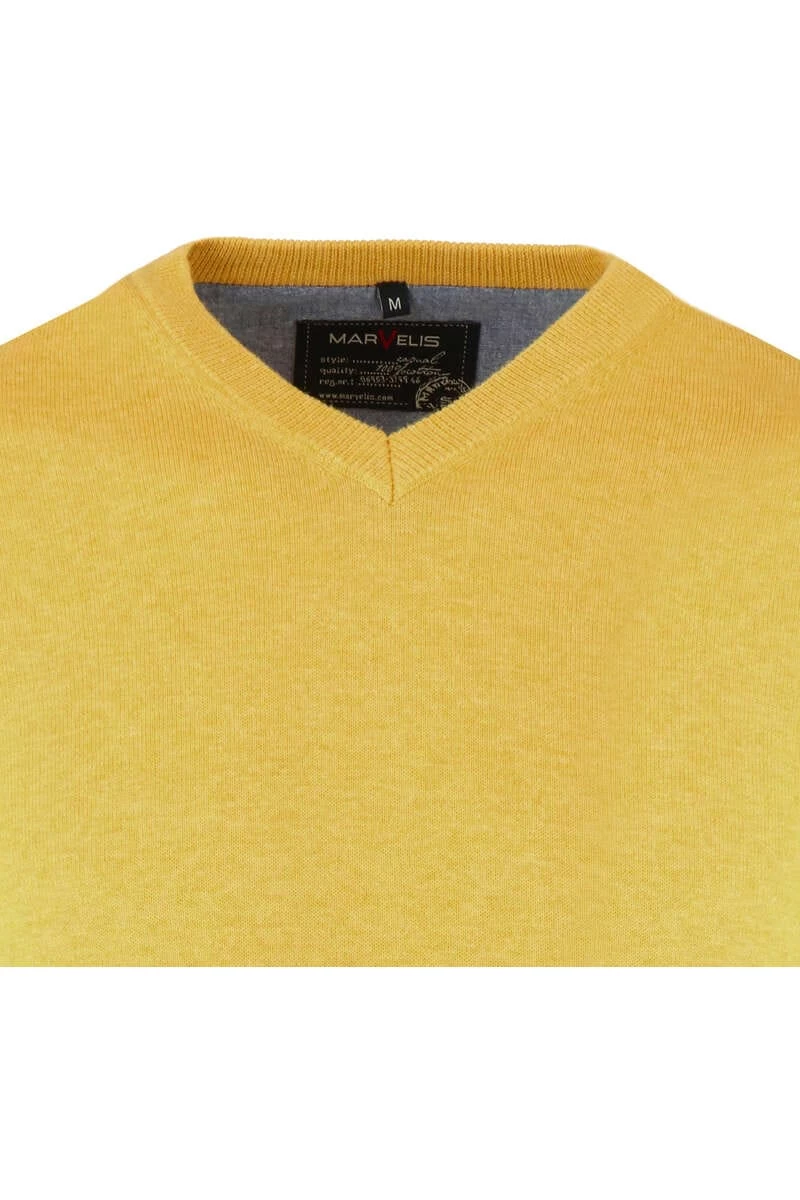 Marvelis Casual Modern Fit Herren Pullover V-Ausschnitt Anis 2 Marvelis Casual Modern Fit Herren Pullover V-Ausschnitt Anis – Bild 2