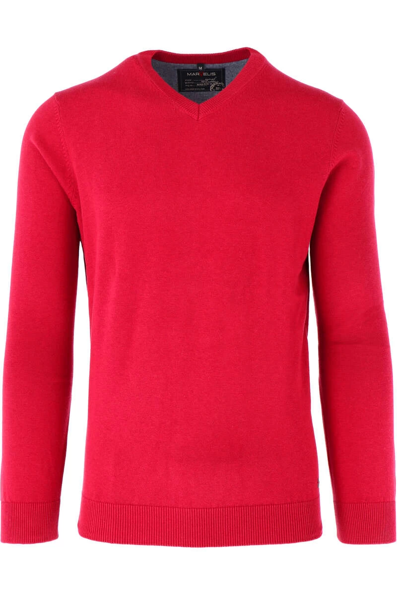 Marvelis Casual Modern Fit Herren Pullover V-Ausschnitt Rot 1 Marvelis Casual Modern Fit Herren Pullover V-Ausschnitt Rot