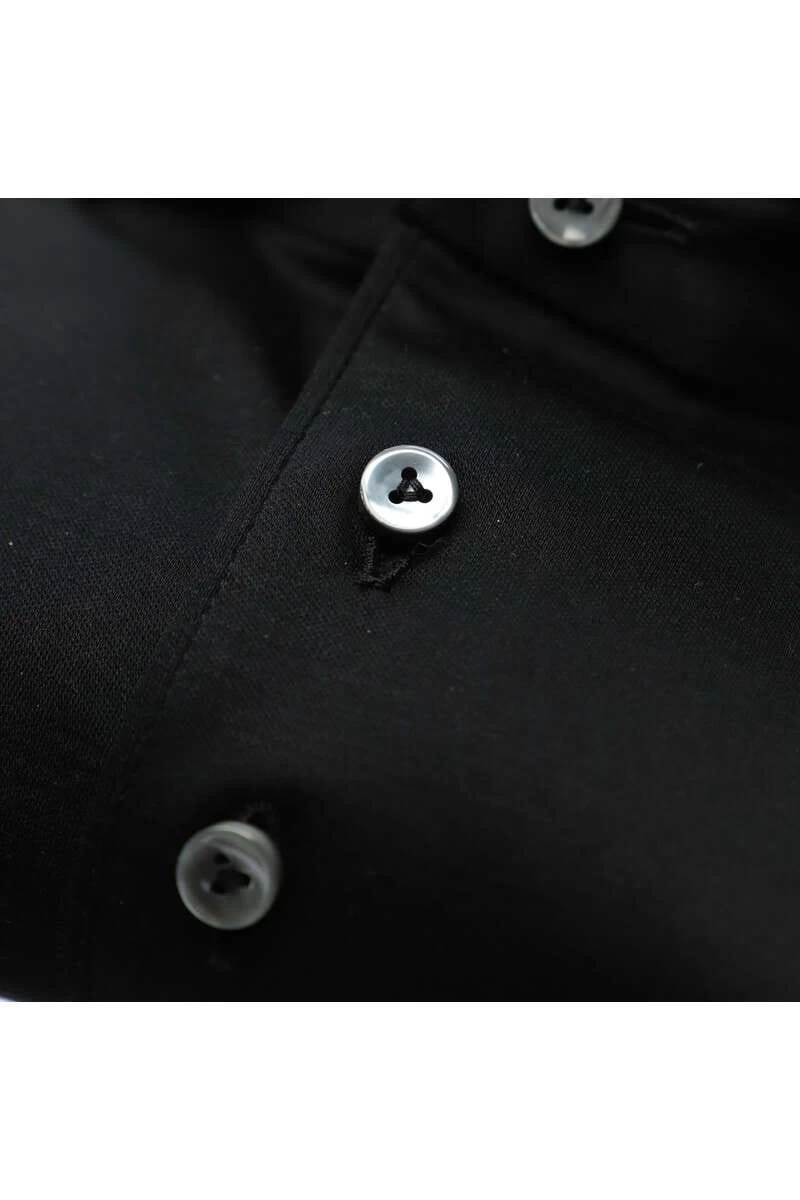 Van Laack Meisterwerk Slim Fit Longsleeve Poloshirt Schwarz, Einfarbig 7 Van Laack Meisterwerk Slim Fit Longsleeve Poloshirt Schwarz, Einfarbig – Bild 7