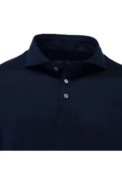 Van Laack Meisterwerk  Slim Fit Longsleeve Poloshirt Navy, Einfarbig -Ho ho ho, Mode in Grün. 20 1726 UC 180031 790 4 800