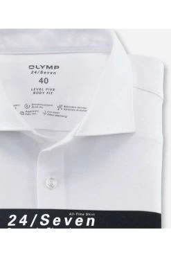 OLYMP Level Five 24/Seven Body Fit Jerseyhemd Weiss, Einfarbig -Ho ho ho, Mode in Grün. 2001 12 00 1 800