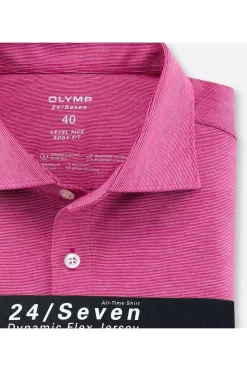 OLYMP Level Five 24/Seven Body Fit Jerseyhemd Fuchsia, Meliert -Ho ho ho, Mode in Grün. 2001 12 95 1 800