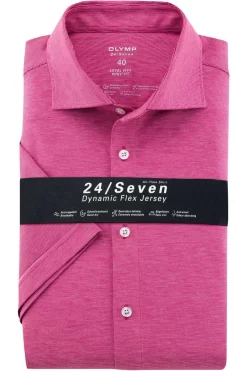 OLYMP Level Five 24/Seven Body Fit Jerseyhemd Fuchsia, Meliert
