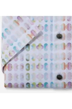 OLYMP Level Five 24/Seven Dynamic Flex Body Fit Jerseyhemd Weiss/pink, Gemustert -Ho ho ho, Mode in Grün. 2005 32 81 2 800